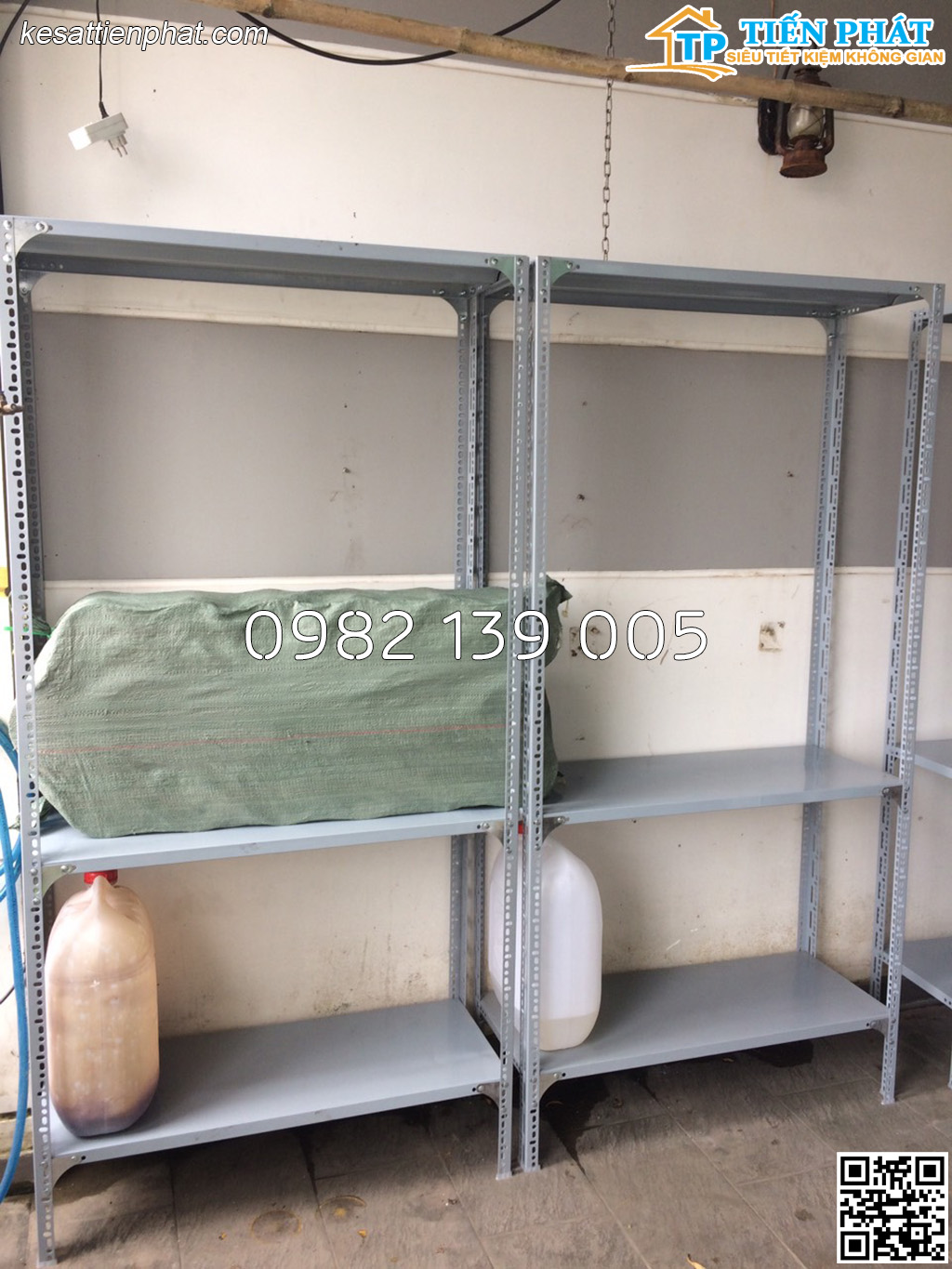 Kệ sắt v lỗ 3 mâm cao 2m x dài 1m x rộng 0.4m - Ảnh 2