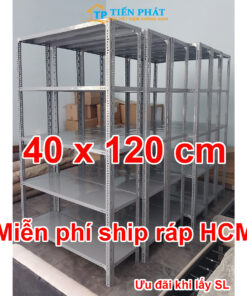 Kệ sắt v lỗ: Dài 1.2m x Rộng 0.4m gồm 3 tầng, 4 tầng, 5 tầng, 6 tầng Mâm 40x120cm [Tặng chống trầy]
