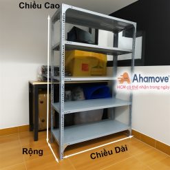 Kệ sắt v lỗ Dài x Rộng x Cao x Số Mâm Sơn tĩnh điện - Miễn Phí Ship