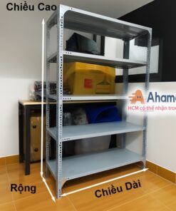 Kệ sắt v lỗ Dài x Rộng x Cao x Số Mâm Sơn tĩnh điện - Miễn Phí Ship